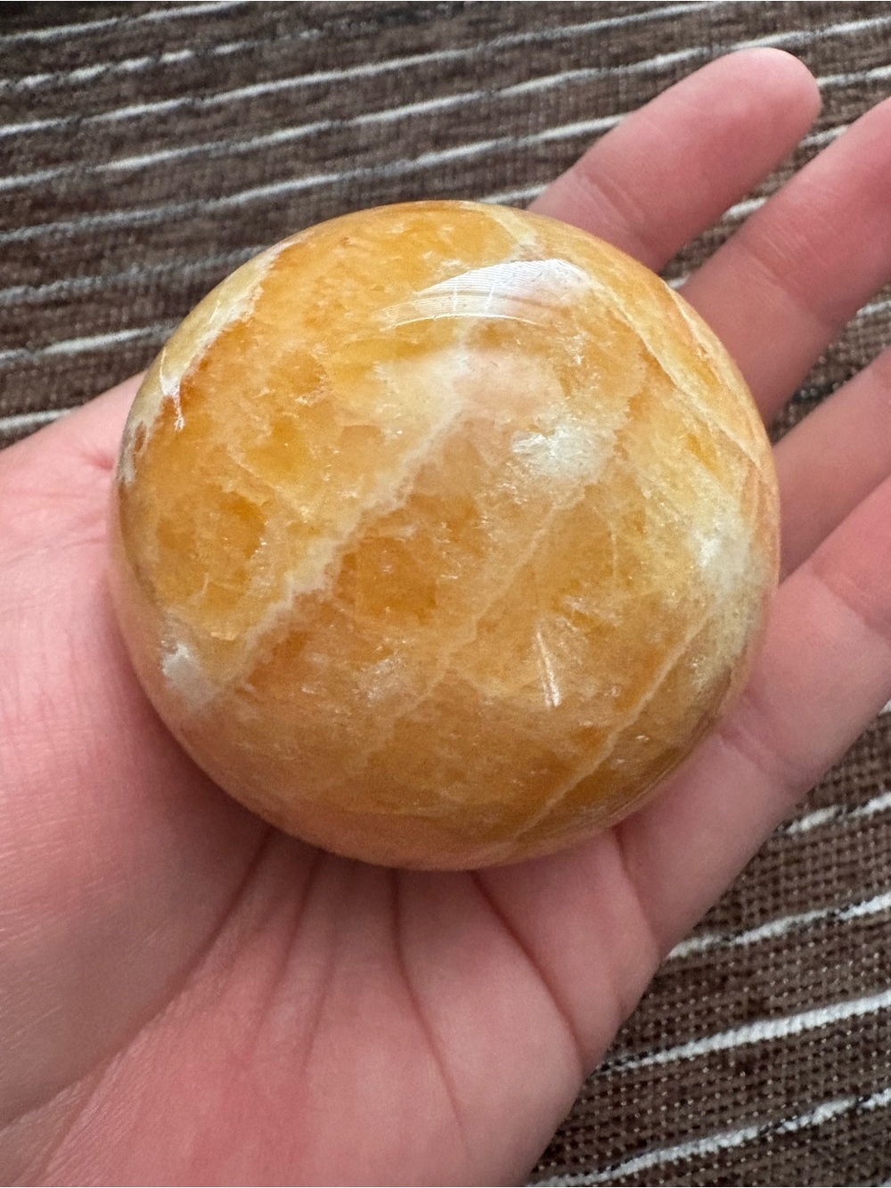 Orange Calcite Crystal Sphere
